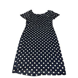 Makiyo navy blue & white polka dot dress